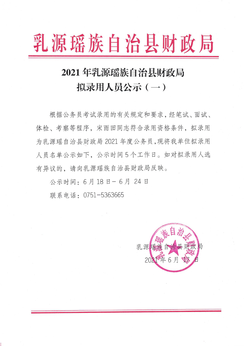 2021年乳源瑶族自治县财政局拟录用人员公示（一）0000.jpg