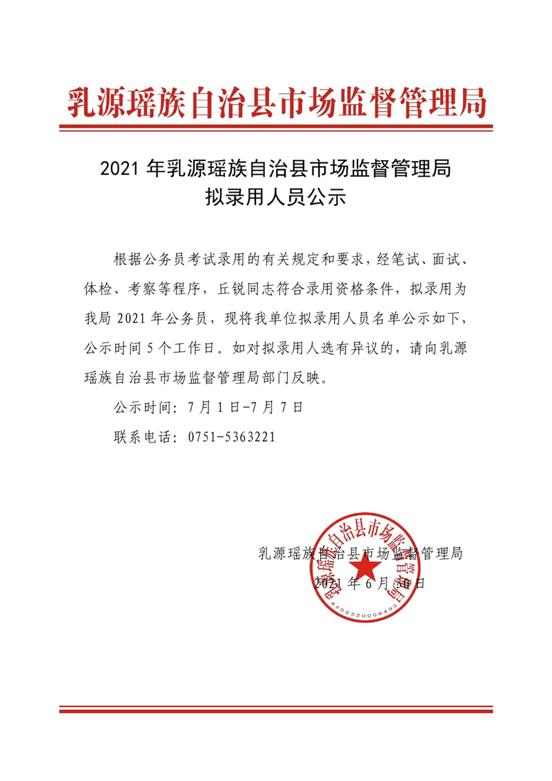 2021年乳源瑶族自治县市场监督管理局拟录用人员公示0000.jpg