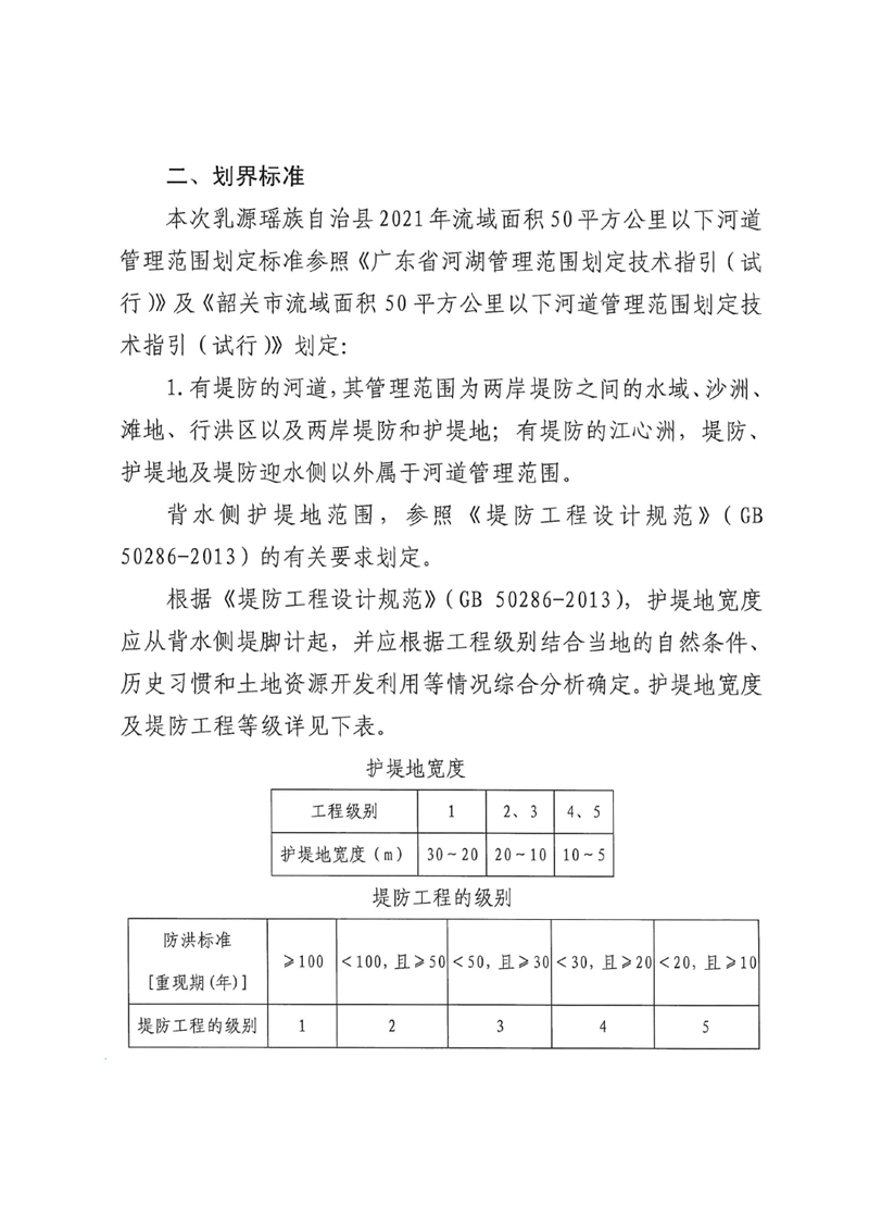 关于对乳源瑶族自治县2021年流域面积50平方公里以下河道管理范围划定成果的公示0002.jpg