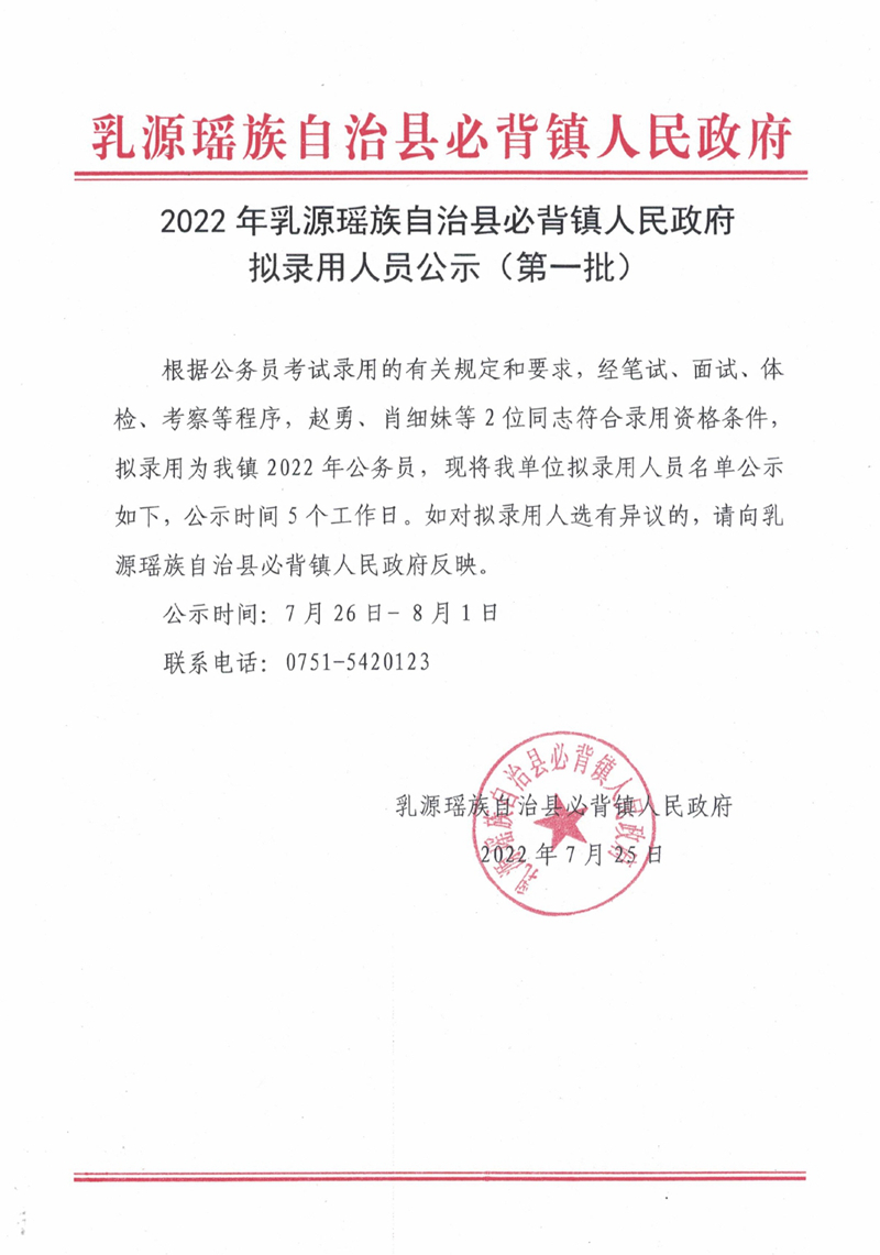 2022年乳源瑶族自治县必背镇人民政府拟录用人员公示（第一批）0000.jpg
