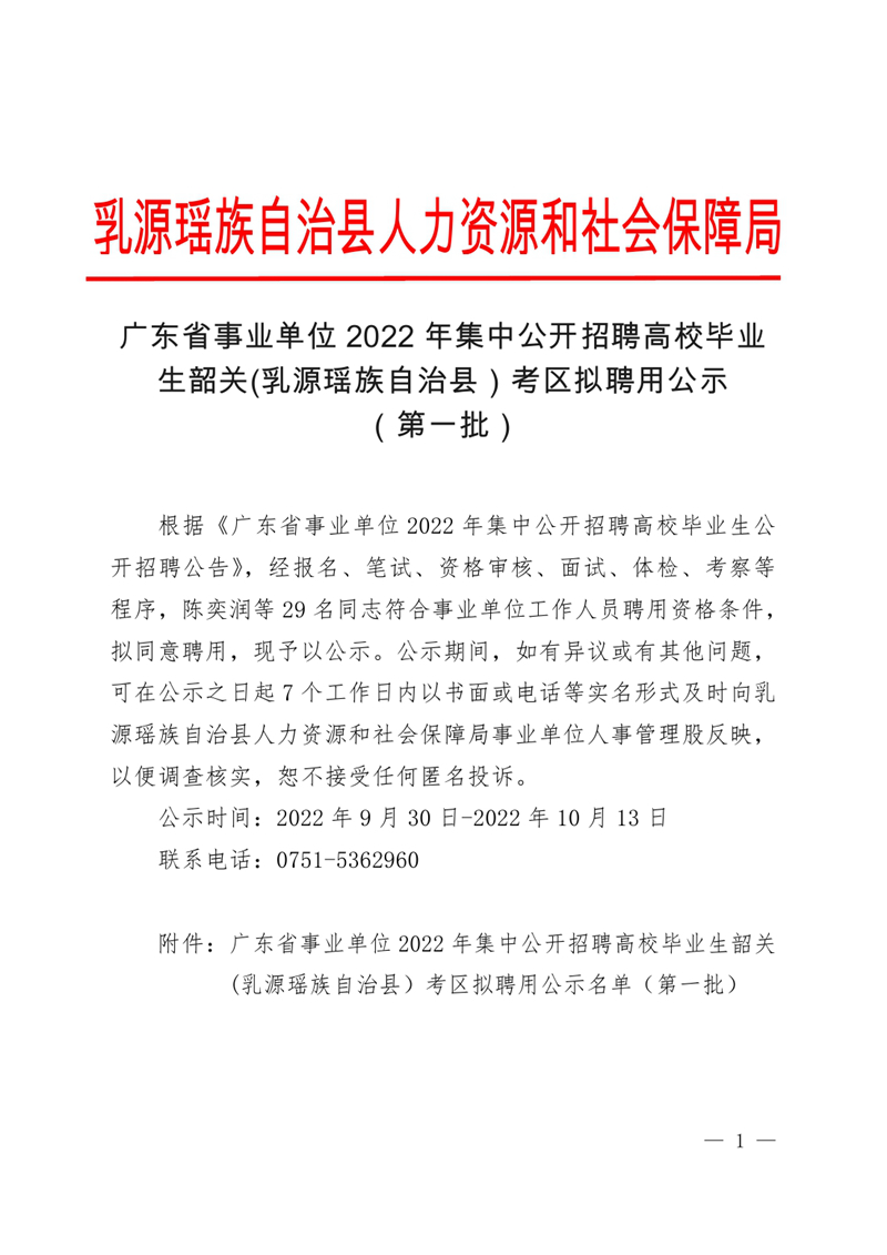 广东省事业单位2022年集中公开招聘高校毕业生拟聘用公示（第一批）0000.jpg