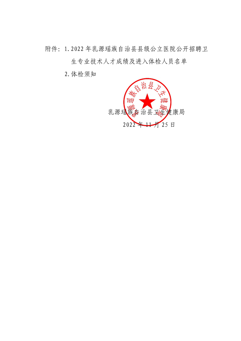 2022年乳源瑶族自治县公立医院公开招聘卫生专业技术人才成绩及体检事项公告0003.jpg