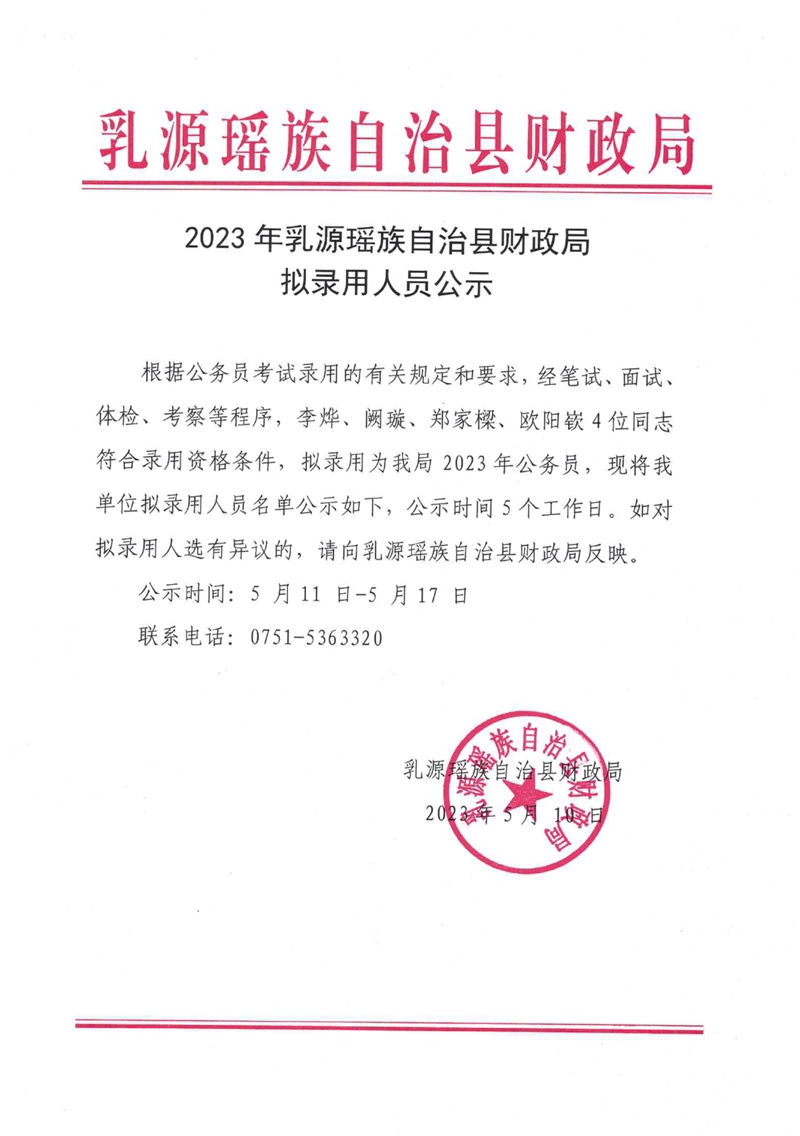 2023年乳源瑶族自治县财政局拟录用人员公示及附件名单0000.jpg