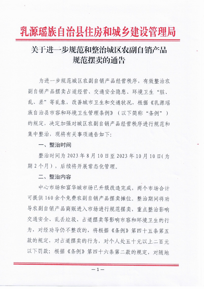 关于进一步规范和整治城区农副自销产品规范摆卖的通告0000.jpg