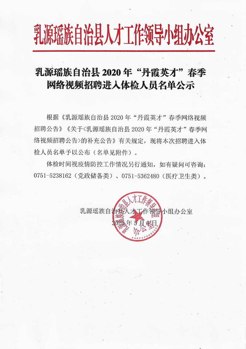 乳源瑶族自治县2020年“丹霞英才”春季网络视频招聘进入体检人员名单公示0000.jpg