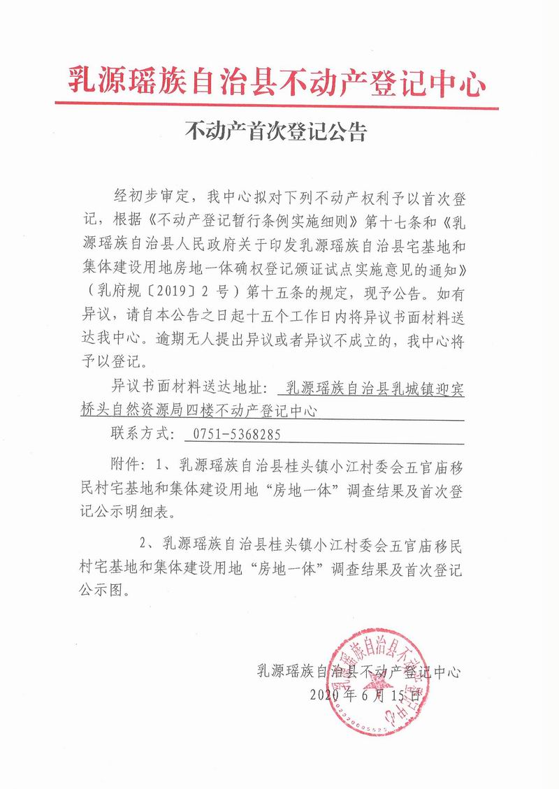 不动产首次登记公告（桂头镇小江村委会五官庙移民村房地一体登记）.jpg