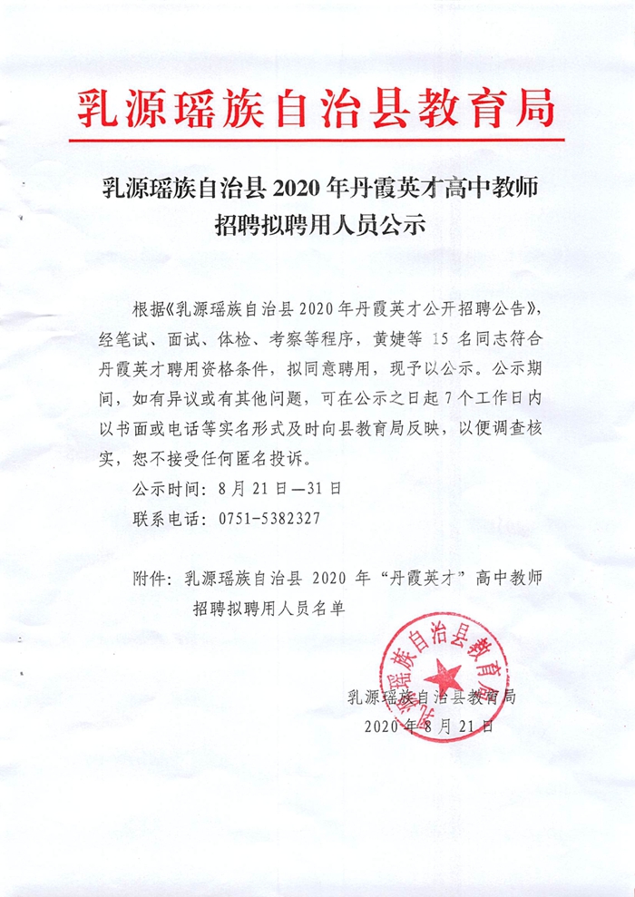 乳源瑶族自治县2020年丹霞英才高中教师招聘拟聘用人员公示0000.jpg